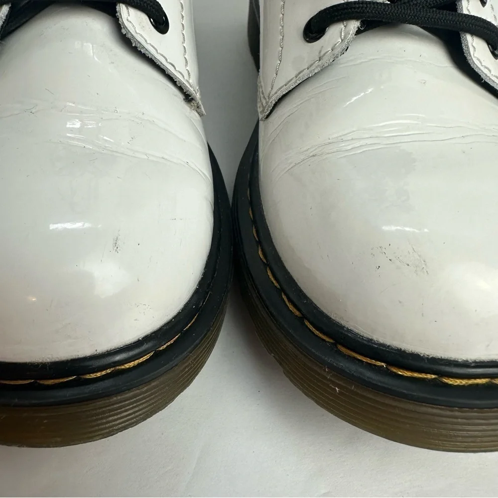 Dr. Marten's Kids Lace Zip Up Combat Boots White Youth Size 3 EU 34 UK 2 Shoes